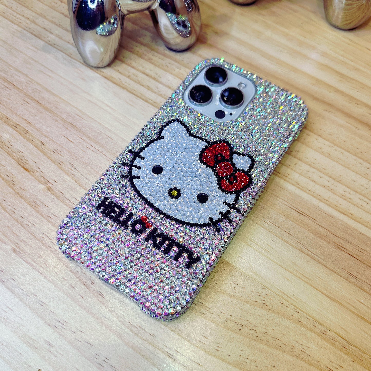 Handgemachte iPhone Hülle Wunderschöne Bling Strass Süße Hello Kitty Hülle