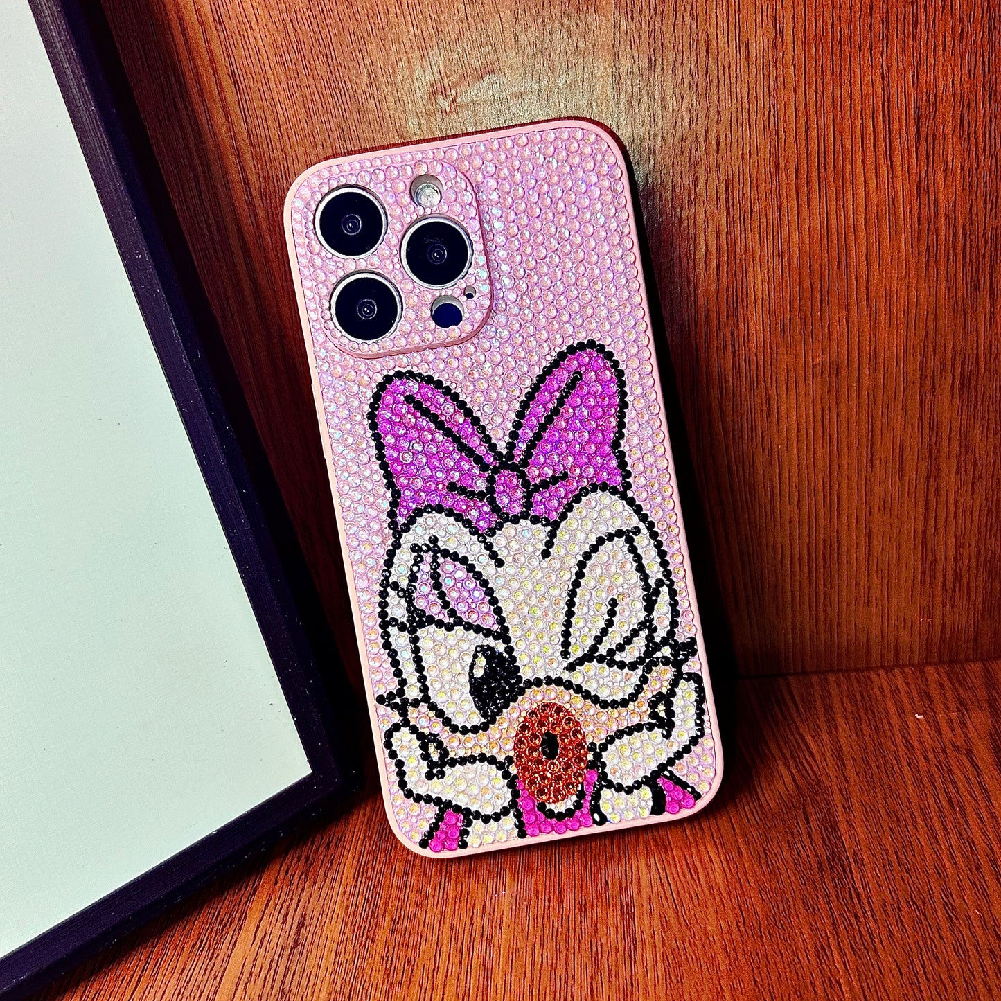 Handmade iPhone Case Luxury Bling Rhinestone Cute Daisy Duck Case