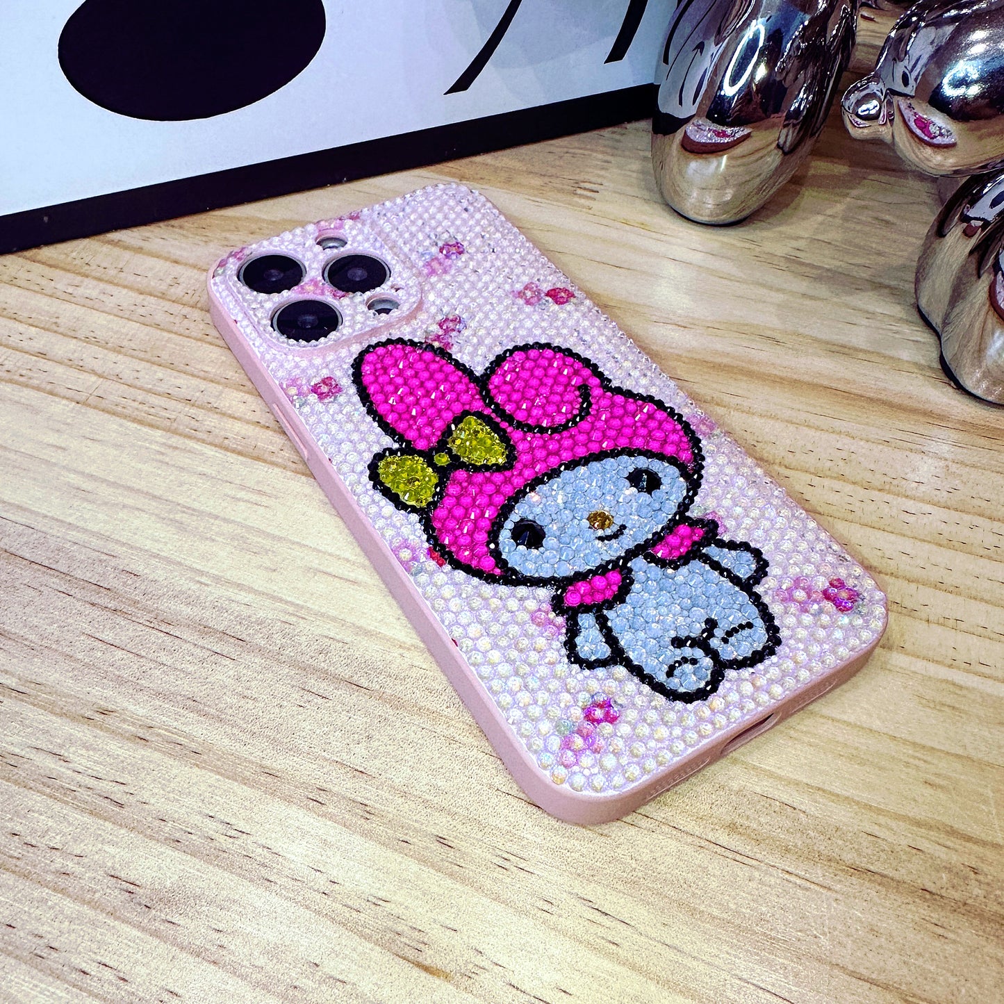 Handgemachte iPhone Hülle Wunderschöne Bling Strass Niedlich My Melody Hülle