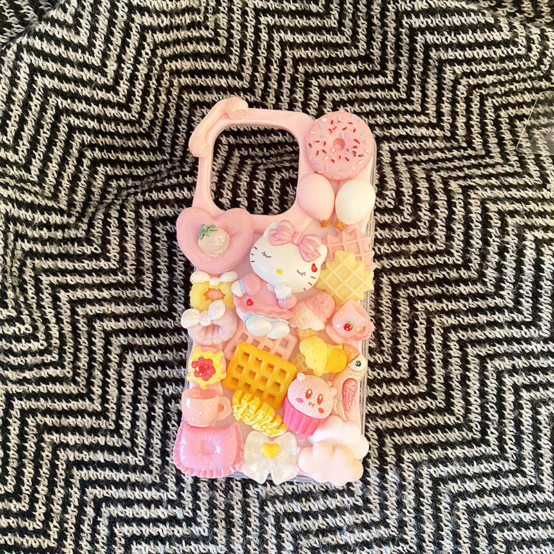 Handmade Decoden Cream Glue Hello Kitty iPhone Case