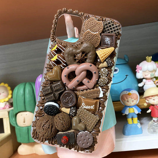 Handmade iPhone Case Cute Chocolate Decoden Cream Glue Case