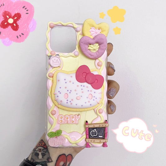 Handmade Hello Kitty Decoden Case Cream Glue Case For iPhone Case