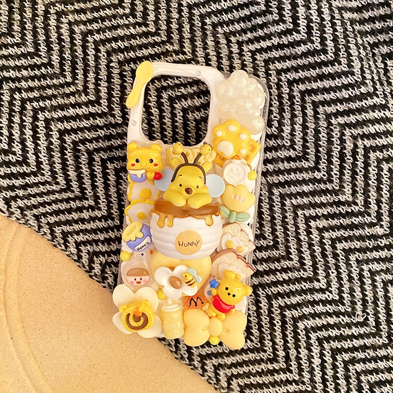 Handmade Decoden Cream Glue Winnie the Pooh Case For iPhone