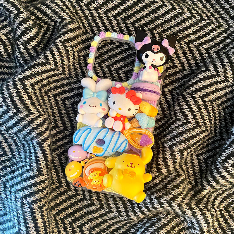 Handmade Decoden Cream Glue Hello Kitty & Friends For iPhone Case