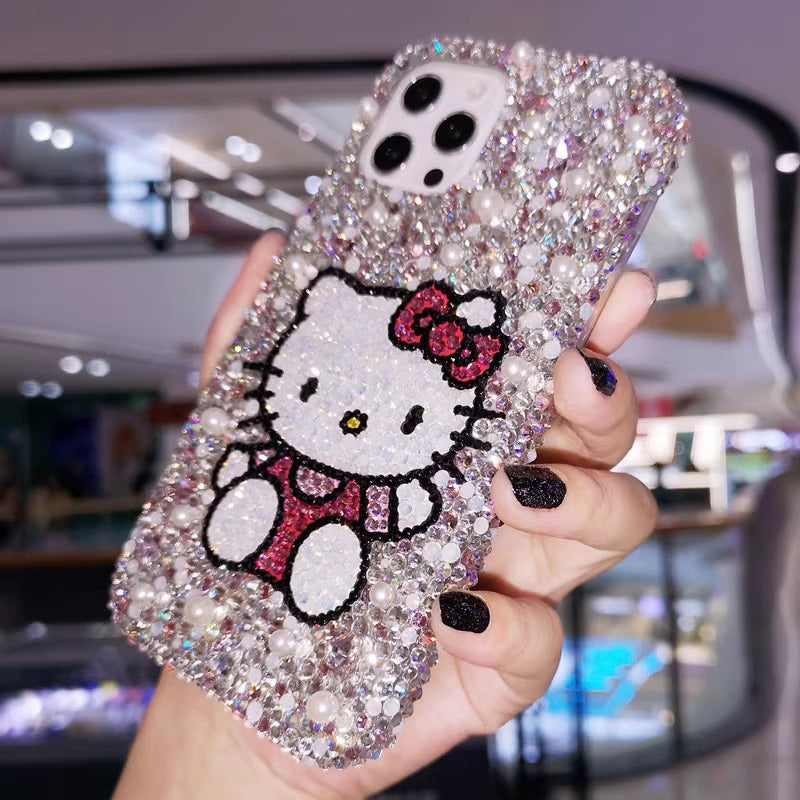 Handmade iPhone Case Luxury Bling Rhinestone with Pearls Hello Kitty iCase1Shop Handmade iPhone Case Luxury Bling Rhinestone with Pearls Hello Kitty iCase1Shop
