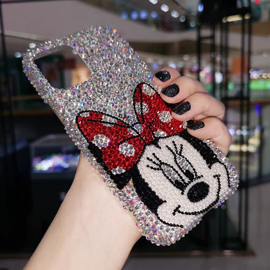 Handgemachte iPhone Hülle Luxus Bling Strass Süße Minnie Back Hülle