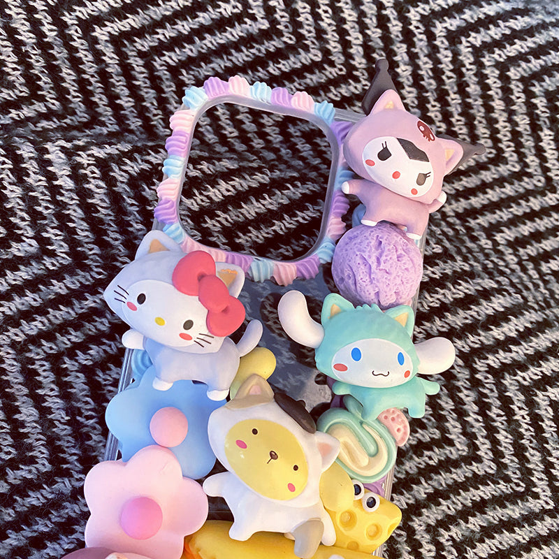 Handmade Decoden Cream Glue Hello Kitty & Friends iPhone Case