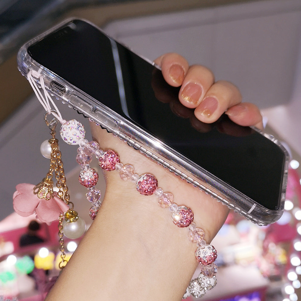 Handmade iPhone Case Luxury Bling Rhinestone Pink Leopard Ring Stand