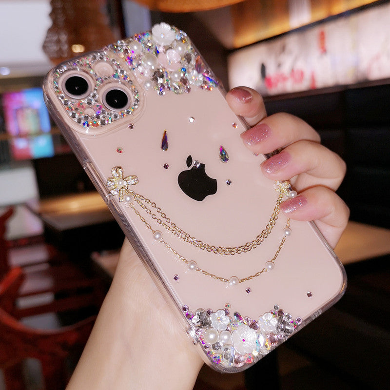 Handmade iPhone Case Minimalist Bling Rhinestone Case