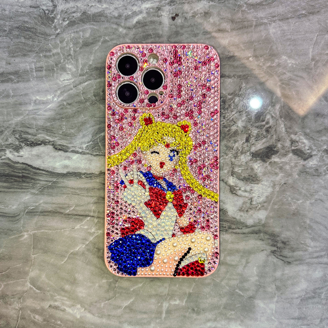 Handmade iPhone Case Luxury Bling Rhinestone Cute Sailor Moon Case