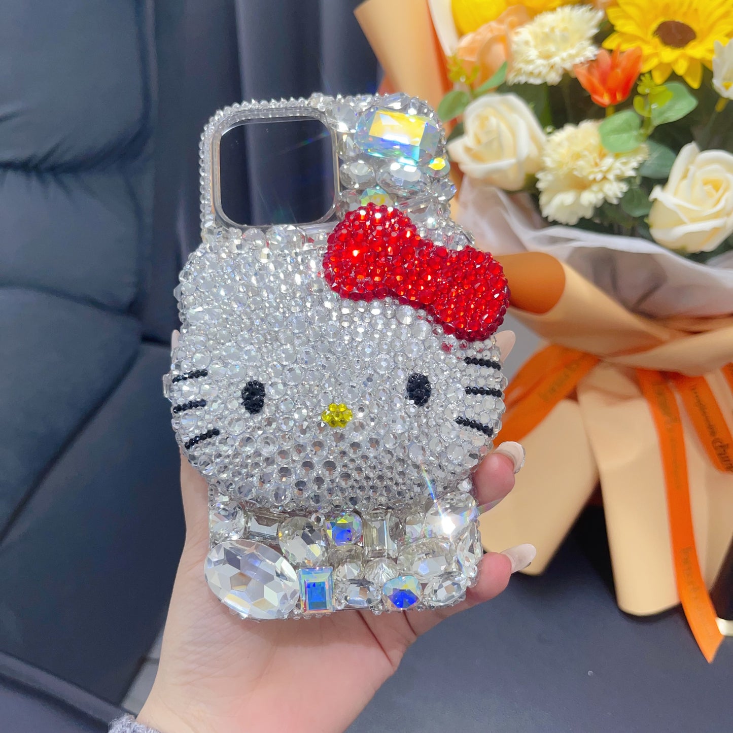 3D Hello Kitty Gorgeous Bling Crystal For iPhone Samsung Case