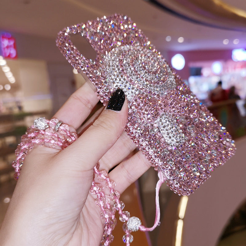 Handmade iPhone Case Luxury Bling Rhinestone Lollipop with Lanyard
