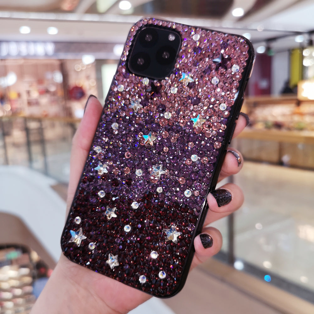 Handmade iPhone Case Luxury Bling Rhinestone Gradient Color Back Case