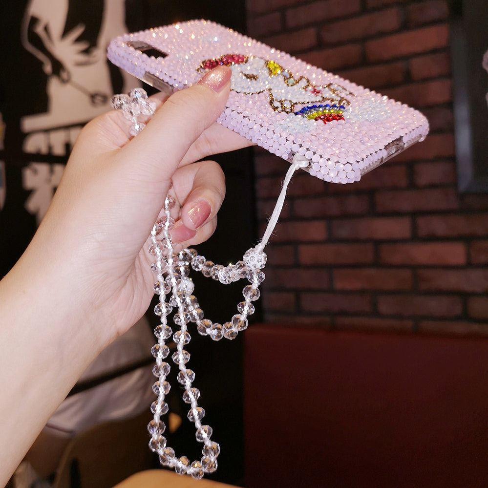 Handmade iPhone Case Bling Pink Opal Rhinestone Cute Unicorn