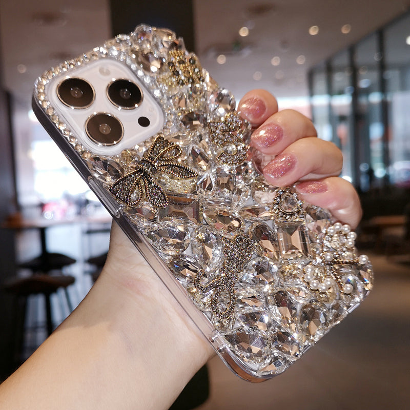Handmade iPhone Case Luxury Bling Crystal Rhinestones with Fashion Charms