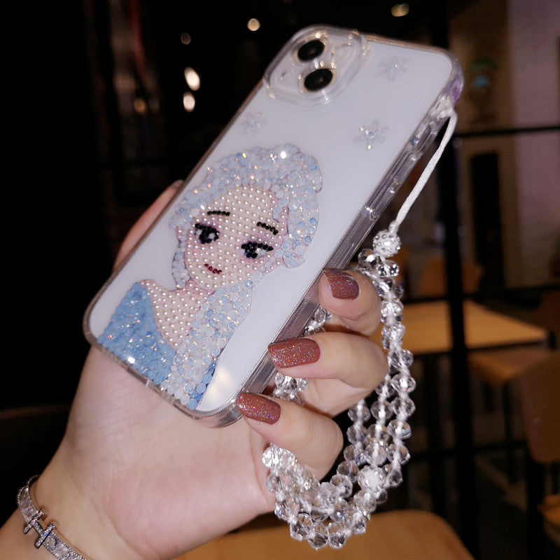 Handgemachte iPhone Hülle Luxus Bling Strass Königin Elsa Rückenhülle