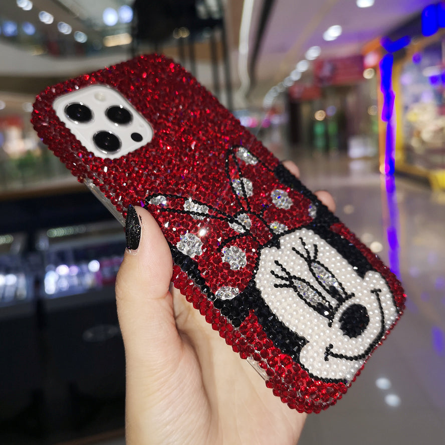 Handmade iPhone Case Luxury Bling Rhinestone Cute Minnie Back Case