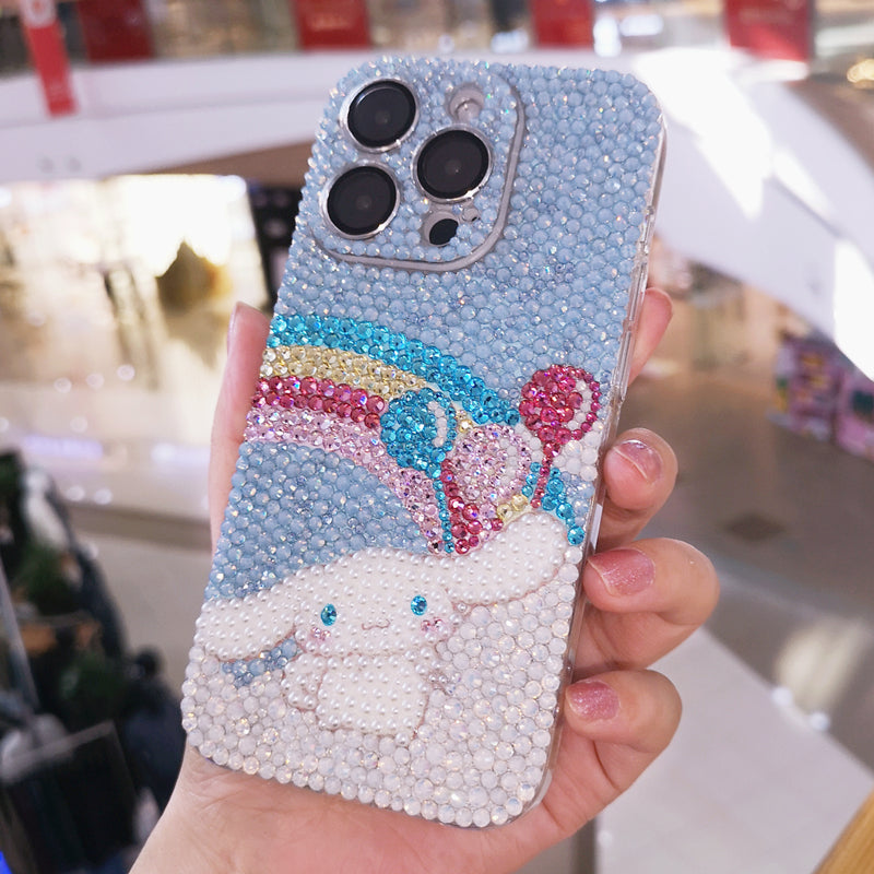 Handgemachte iPhone Hülle Luxus Bling Opal Strass Süße Cinnamoroll Hülle