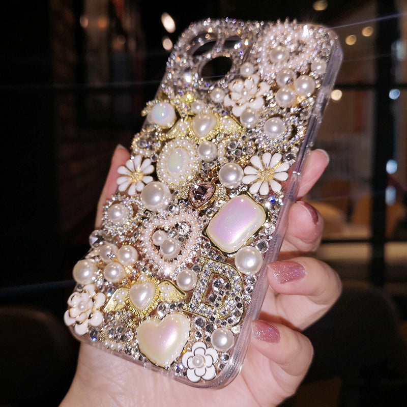 Handmade iPhone Case Luxury Bling Rhinestone with Decoration Charms