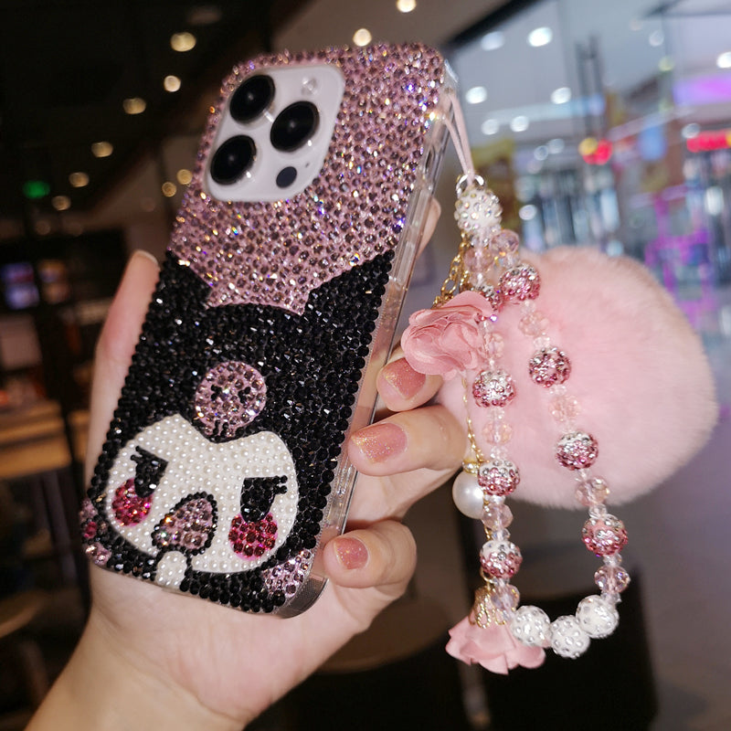 Handmade iPhone Case Luxury Bling Rhinestone Cute Kuromi Case
