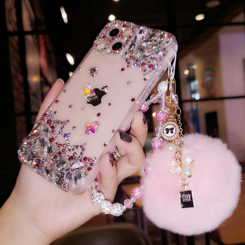 Handmade iPhone Case Luxury Bling Rhinestone Minimalist Butterfly Back Case