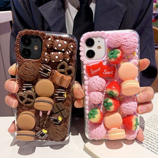 Handmade iPhone Case Cute Macaron Decoden Cream Glue Case