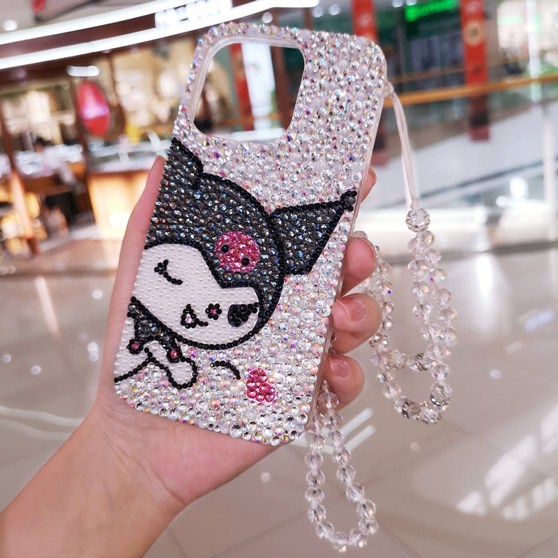 Handmade iPhone Case Luxury Bling Rhinestone Cute Kuromi Back Case