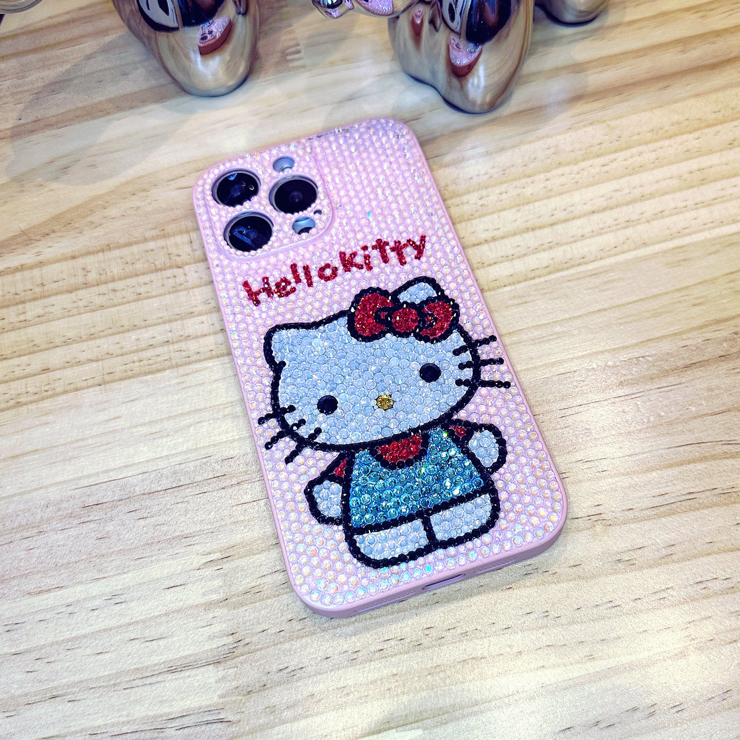 Handmade iPhone Case Luxury Bling Pink Rhinestone Cute Hello Kitty Case