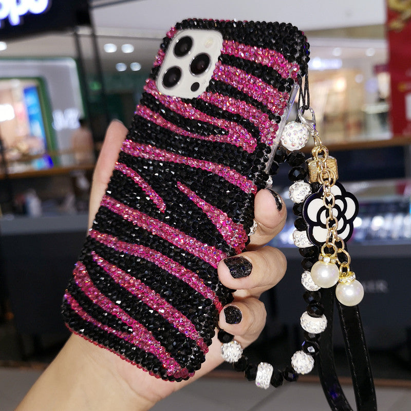 Handmade iPhone Case Luxury Bling Rhinestone Zebra Stripes Back Case