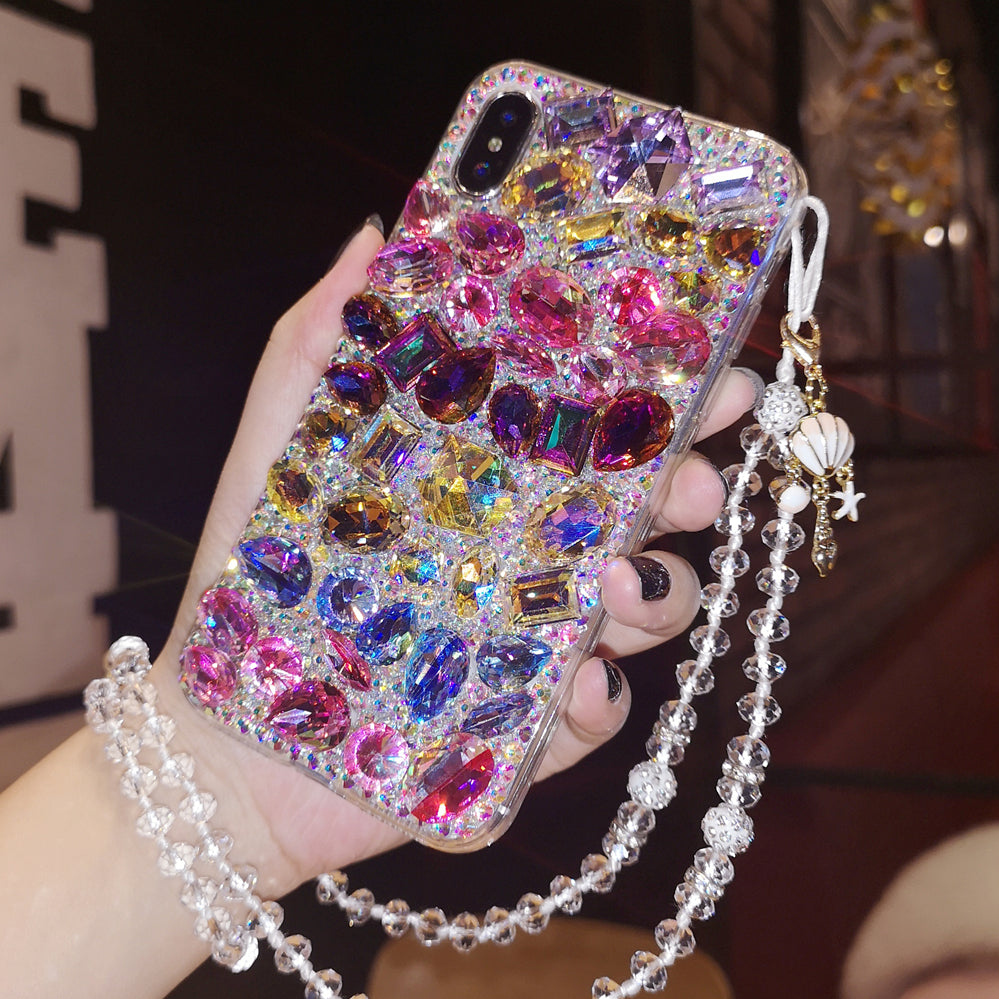 Handgemachte iPhone Hülle Luxus Bling Strass Bunt Kristall Edelstein