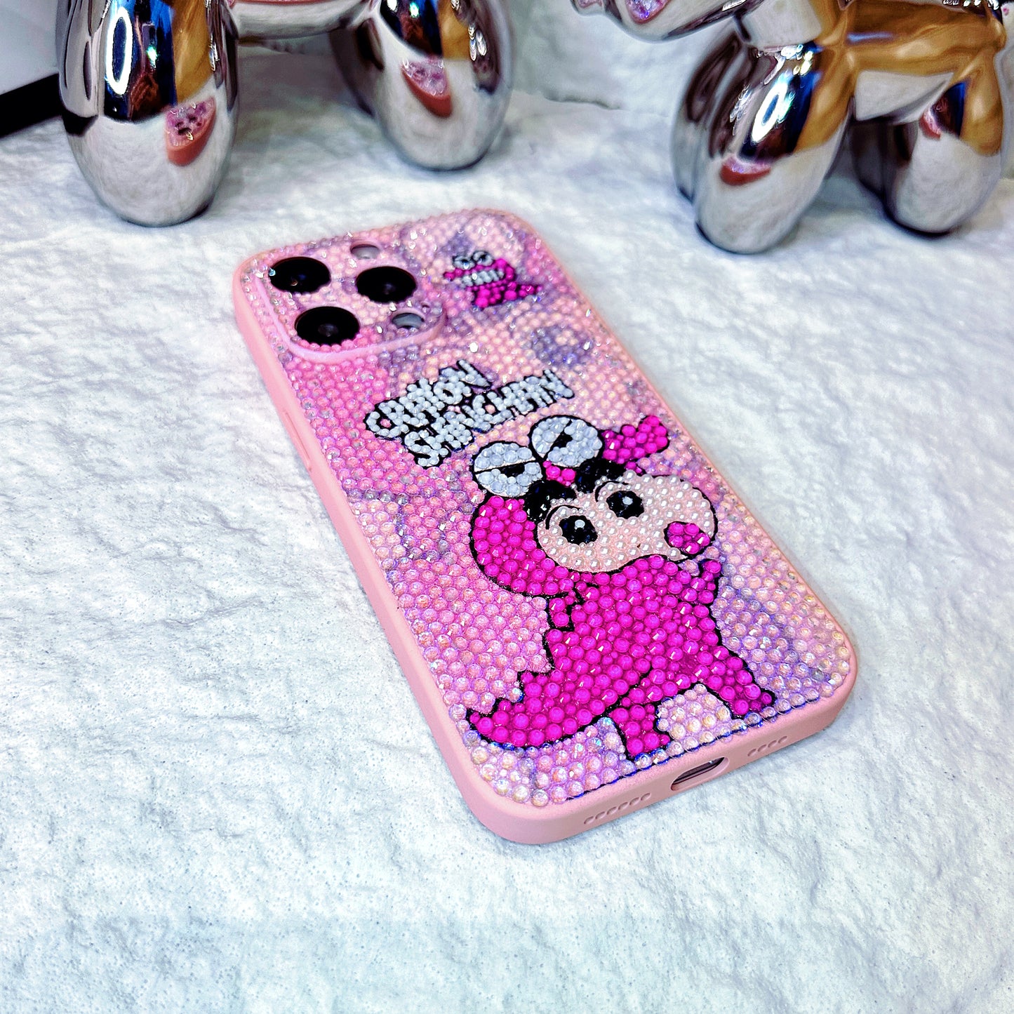 Handmade iPhone Case Luxury Bling Rhinestone Cute Crayon Shin-chan Case