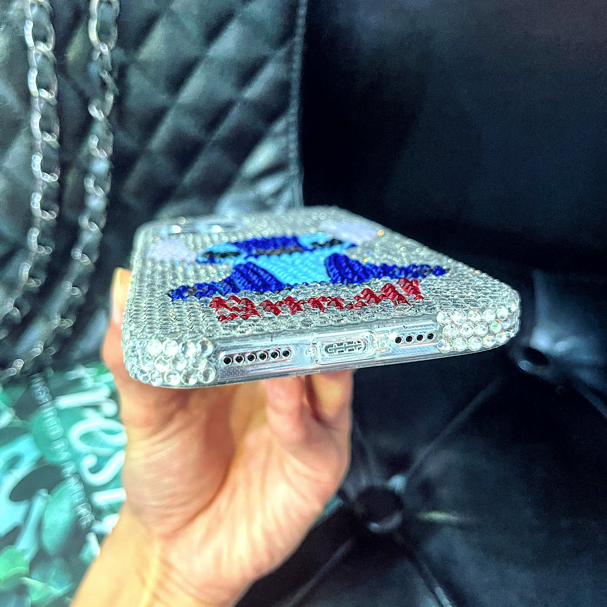 Handmade iPhone Case Luxury Bling Rhinestone Cute Stitch Case