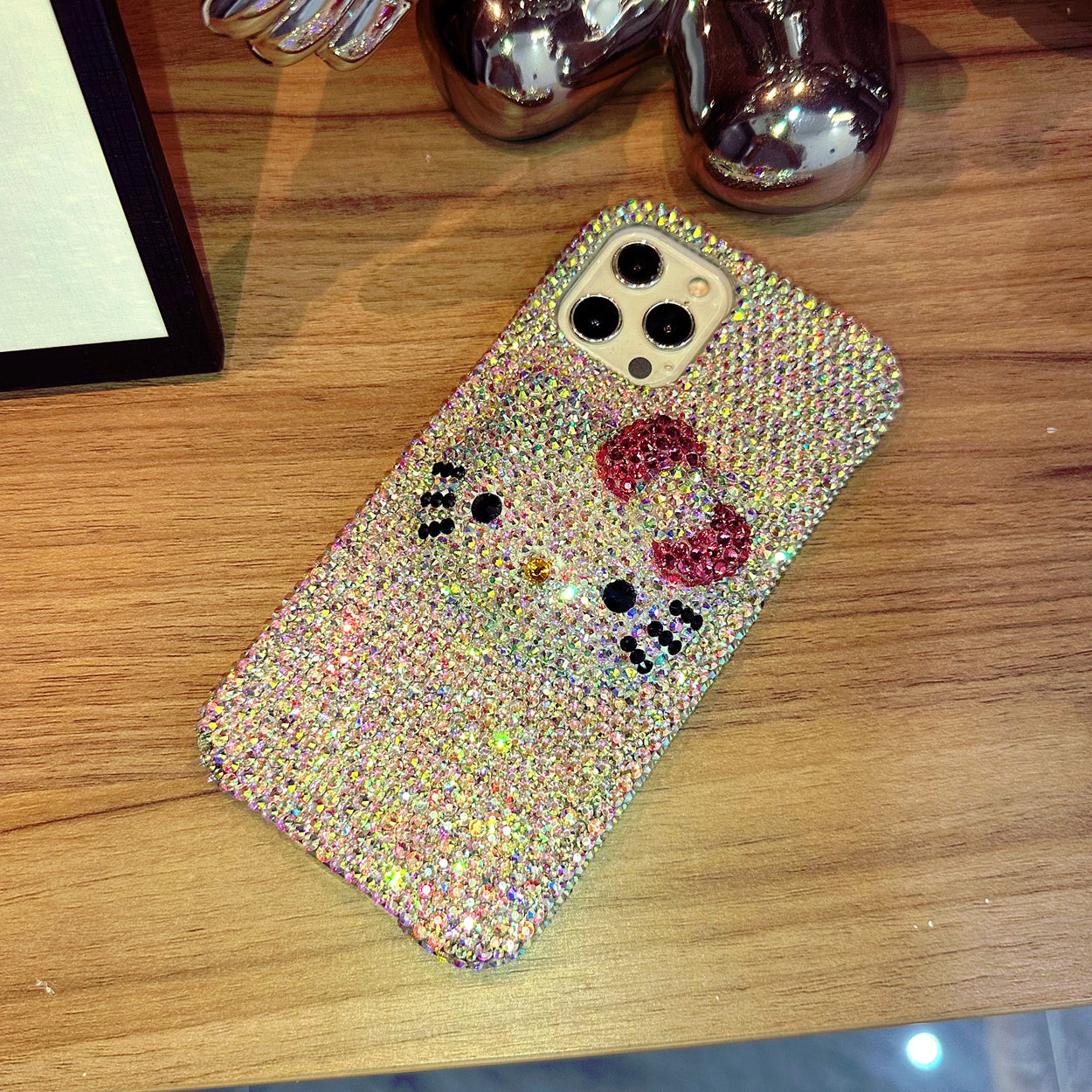 Handmade iPhone Samsung Case Luxury Bling Rhinestone 3D Hello Kitty