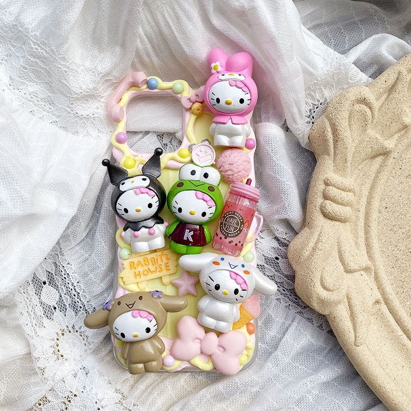 Handmade iPhone Case Cute Hello Kitty Decoden Cream Glue Case iCase1Shop Handmade iPhone Case Cute Hello Kitty Decoden Cream Glue Case iCase1Shop