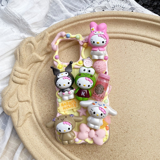 Handmade iPhone Case Cute Hello Kitty Decoden Cream Glue Case