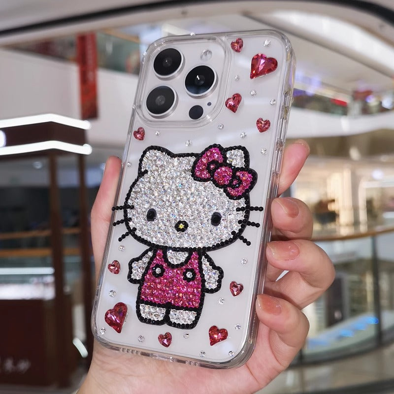 Hello Kitty Gorgeous Bling Heart Crystal For iPhone Case – iCase1Shop Hello Kitty Gorgeous Bling Heart Crystal For iPhone Case – iCase1Shop