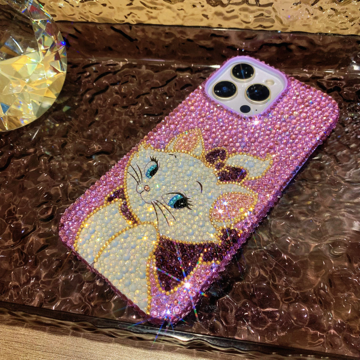 Marie Cat Gorgeous Bling Purple Rhinestone For iPhone Case