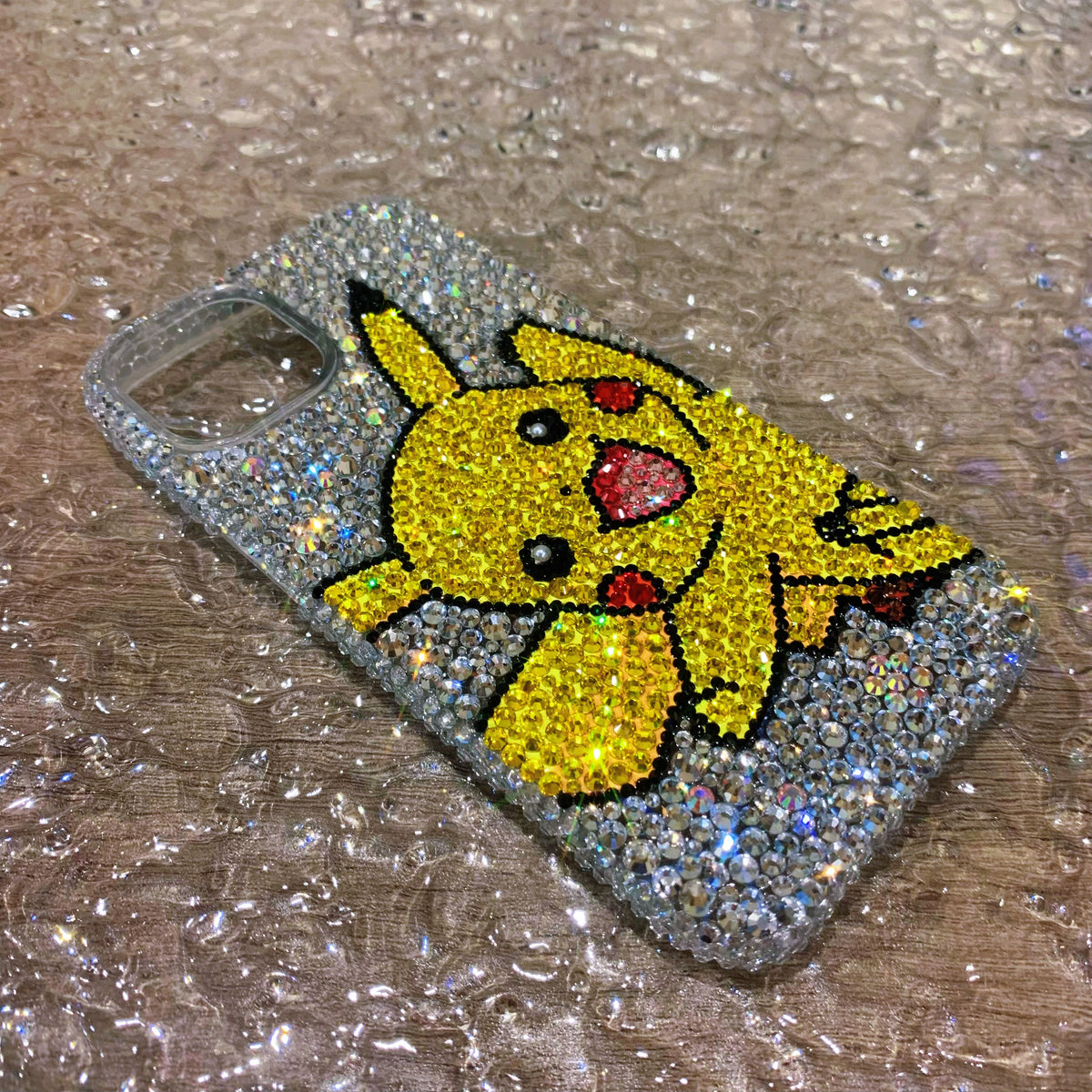 Handmade iPhone Case Luxury Bling Rhinestone Cute Pikachu Case