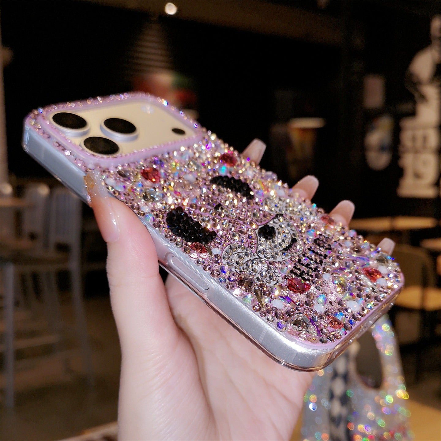 Handmade Rhinestone Pink Minnie iPhone Case Bling Crystal Cover