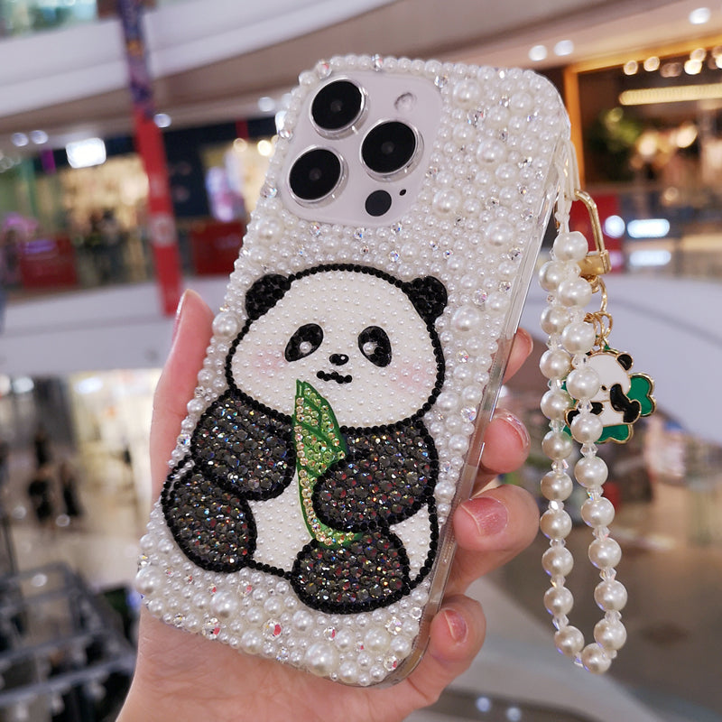 Handmade iPhone Case Luxury Bling Rhinestone Panda Back Case