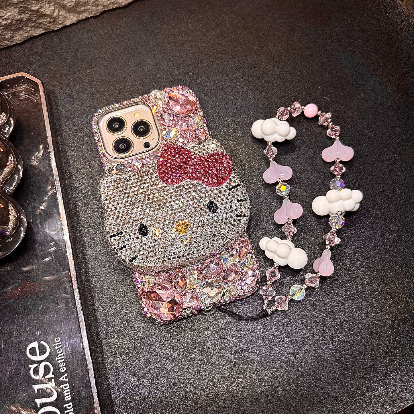 3D Hello Kitty Gorgeous Bling Pink Gem For iPhone Samsung Case