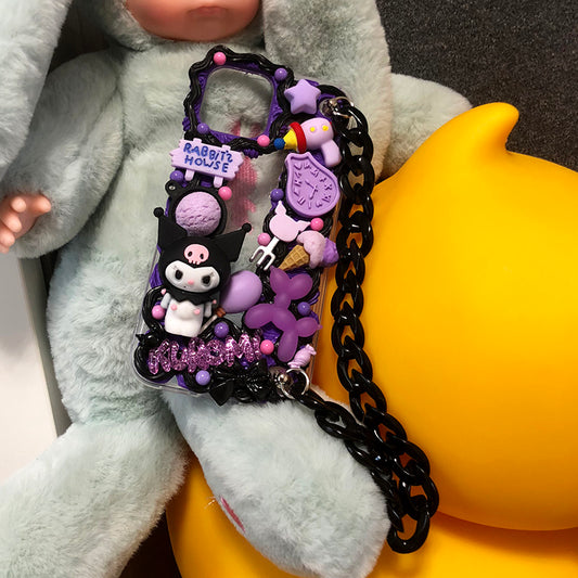 Handmade iPhone Case Cute Kuromi Decoden Cream Glue Case