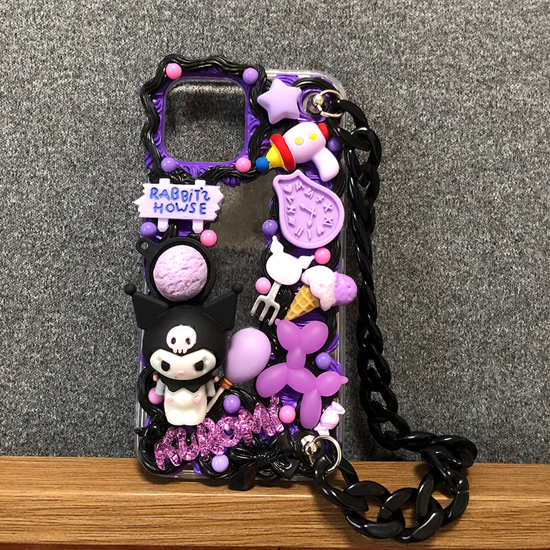 Handmade iPhone Case Cute Kuromi Decoden Cream Glue Case