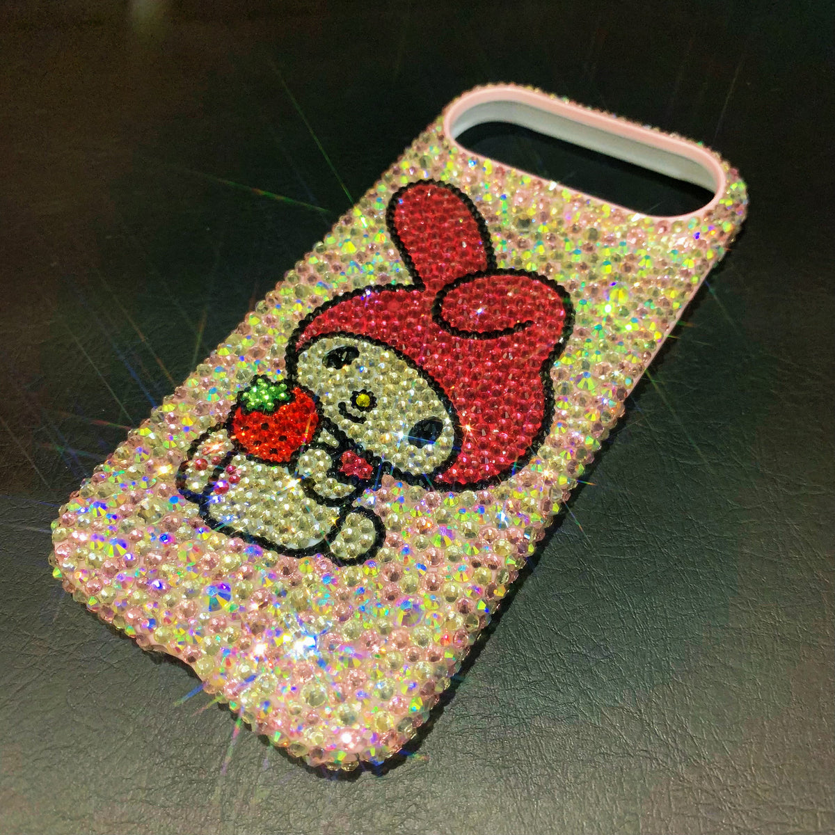 My Melody with Strawberry Gorgeous Bling AB Crystal For iPhone Case