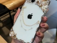 Handmade iPhone Case Minimalist Bling Rhinestone Back Case