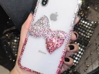 Handmade iPhone Case Luxury Bling Rhinestone Gradient Color Bow
