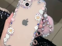 Handmade iPhone Case Minimalist Bling Rhinestone Back Case