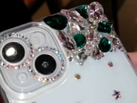 Handgemachte iPhone Hülle Luxus Bling Strass Kristall Edelstein Rückseite Hülle