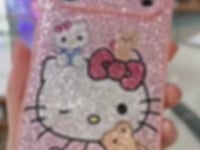 Handmade Bling Rhinestone Pink Hello Kitty & Bear iPhone Case