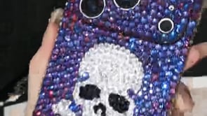 Handmade iPhone Case Luxury Bling AB Rhinestone Skull Pattern